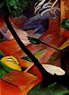 Franz Marc Famous Paintings - Deer in the Woods II